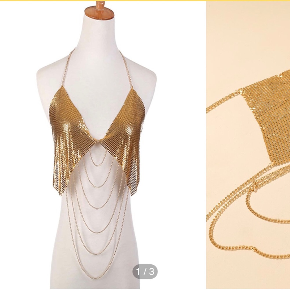 Gold chain bralette